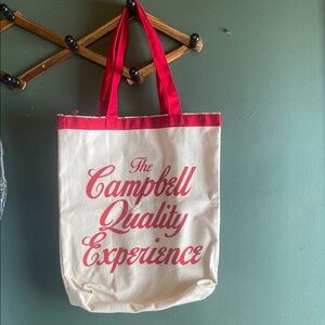 Red and Cream Canvas Tote Bag with Quality Experience Design
